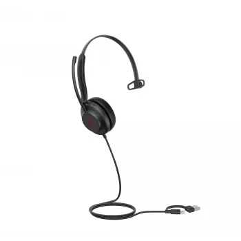 Yealink UH35 Mono UC USB-C/A Headset, ενσύρματο, 20–20000 Hz, κλήσεις/μουσική, 96,5 g, Headset, Μαύρο
