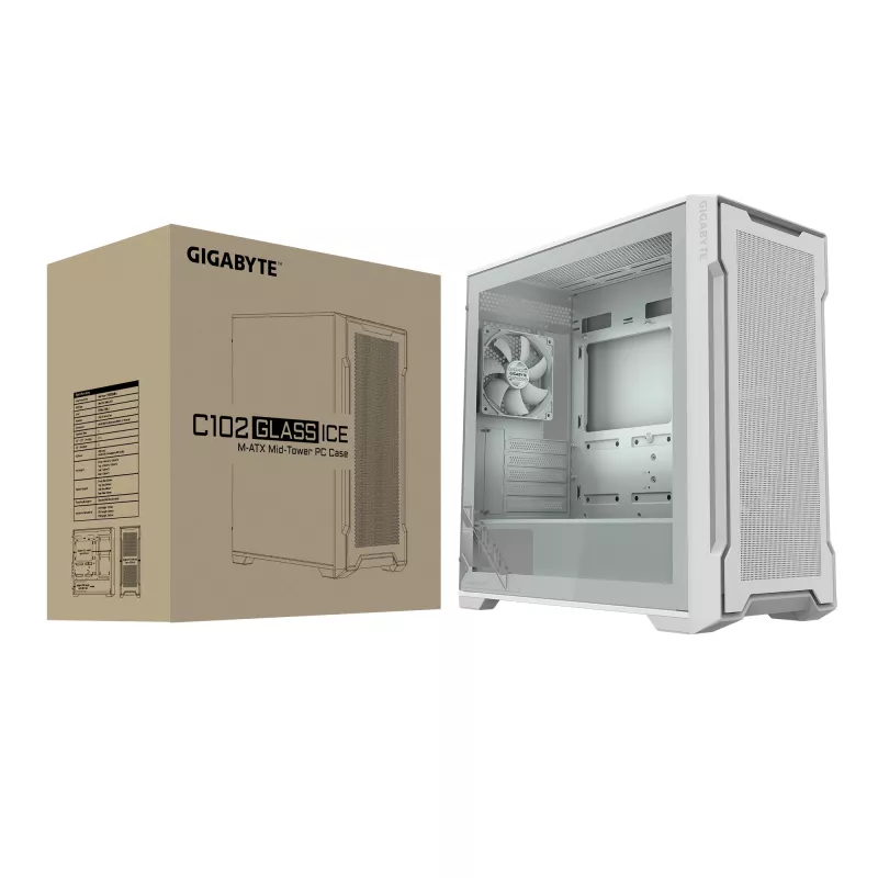 Κουτί PC GIGABYTE C102 GLASS Midi Tower λευκό
