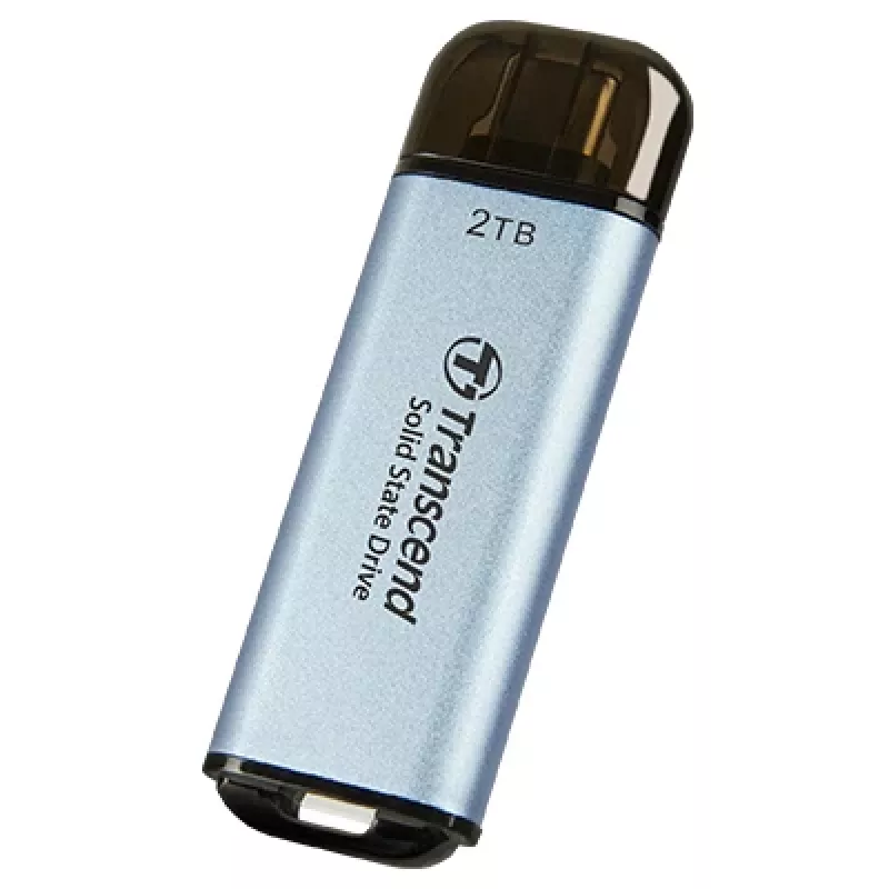 TRANSCEND Esd300c - 2TB φορητός SSD - USB Type-C - 3D NAND Flash - γαλάζιο