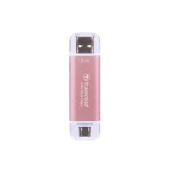 TRANSCEND Esd310p - 2TB φορητός SSD - USB Type-A / USB Type-C - ροζ