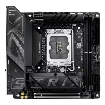 Μητρική ASUS ROG STRIX B860-I GAMING WIFI — Intel B860, LGA 1851, mini ITX, 2× DDR5 DIMM (έως 128 GB), Wi‑Fi 7, 2.5Gb LAN