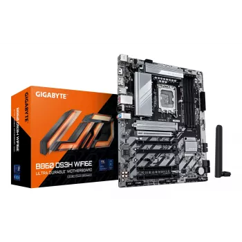 Μητρική GIGABYTE B860 DS3H WIFI6E - Intel Core Ultra Series CPUs, 8+1+2+2 φάσεις VRM, έως 9066MHz DDR5, 1xPCIe 5.0 + 1xPCIe 4.0 M.2, 2.5GbE LAN, WIFI 6E, USB 3.2 Gen 2x2