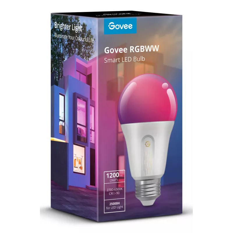 Govee H60093C1 Έξυπνος λαμπτήρας, 1200 lm, WLAN & Bluetooth, 12 W, E26, λευκό