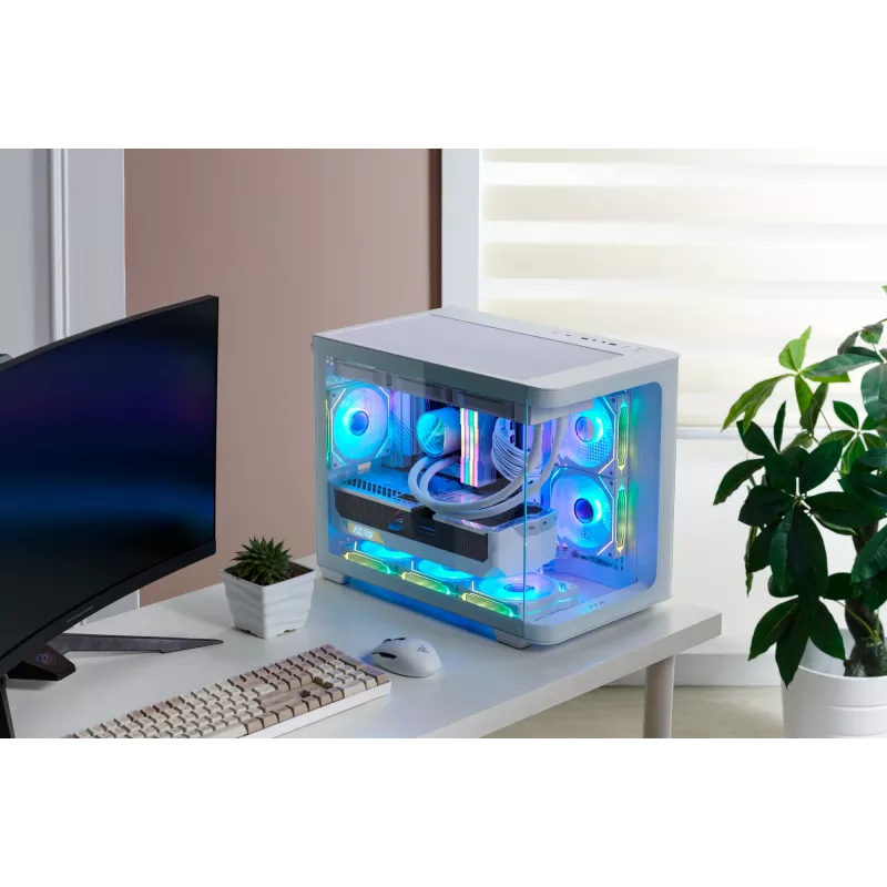 FSP S380-WA Κουτί Mini Tower mITX, mATX Λευκό ARGB