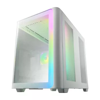 FSP M580-WA Κουτί Midi Tower mITX, mATX Λευκό ARGB, Midi Tower, PC, Λευκό, ATX, micro ATX, Mini-ITX, Γυαλί, SPCC, Gaming