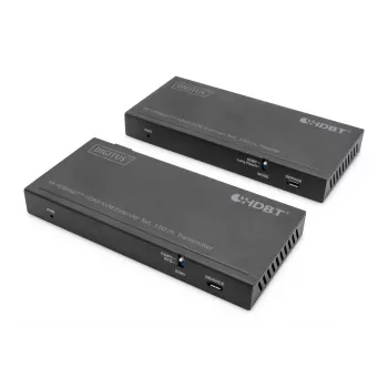 Σετ επέκτασης HDBaseT KVM DIGITUS 150m 4K/60Hz. USB 2.0. PoC. IR. Μαύρο