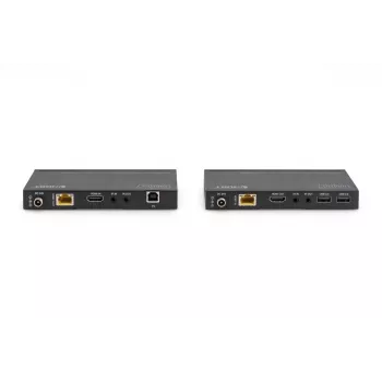 Σετ επέκτασης HDBaseT KVM DIGITUS 150m 4K/60Hz. USB 2.0. PoC. IR. Μαύρο
