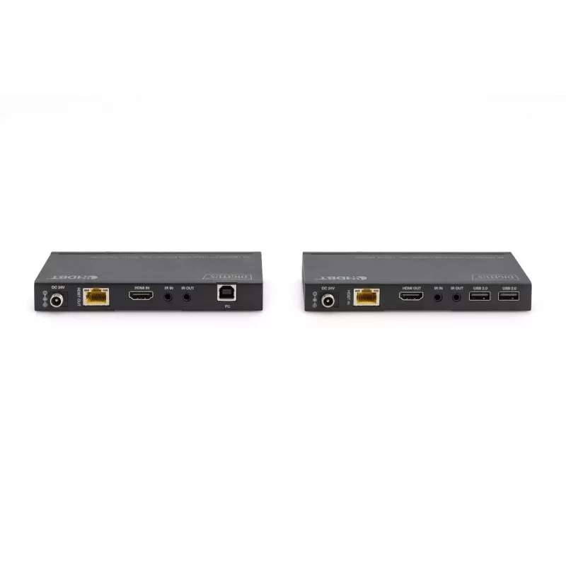Σετ επέκτασης HDBaseT KVM DIGITUS 150m 4K/60Hz. USB 2.0. PoC. IR. Μαύρο