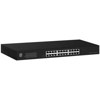 LevelOne Switch 24x GE GEU-2431 19 inch Rack Mount Kit Unmanaged Gigabit Ethernet (10/100/1000) 1U Μαύρο