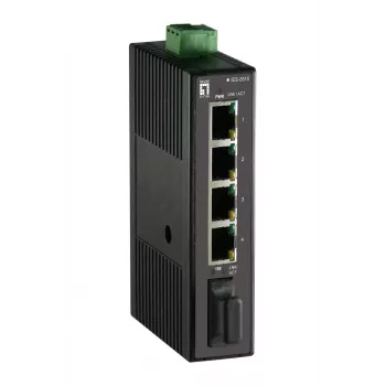 LevelOne 5-Port Fast Ethernet βιομηχανικός διακόπτης, ράγα DIN, 1 x SC πολύτροπη ίνα, -20 °C έως 70 °C