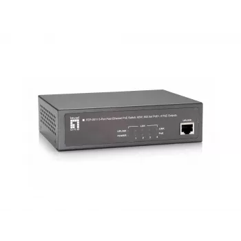 LevelOne 5-Port Fast Ethernet PoE διακόπτης, 802.3at/af PoE, 4 έξοδοι PoE, 65W