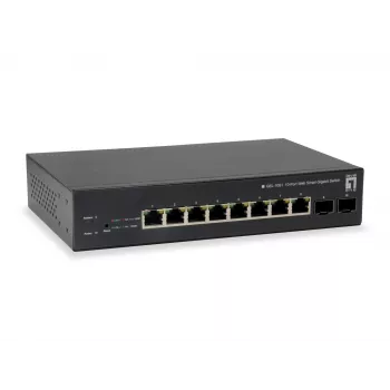 LevelOne 10-Port Web Smart Gigabit PoE Switch, 8 έξοδοι PoE, 2 x Gigabit SFP, 70W