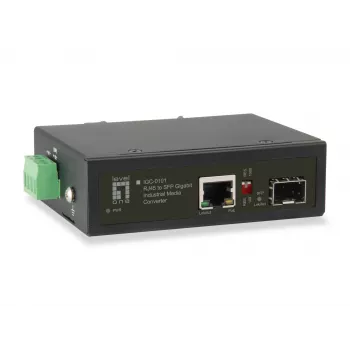 LevelOne RJ45 σε SFP Gigabit βιομηχανικός μετατροπέας μέσων, 1 έξοδος PoE