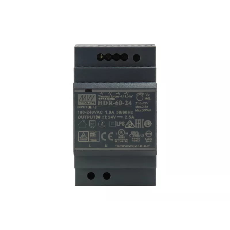 LevelOne 24V DC βιομηχανικό τροφοδοτικό, 60W, ράγα DIN