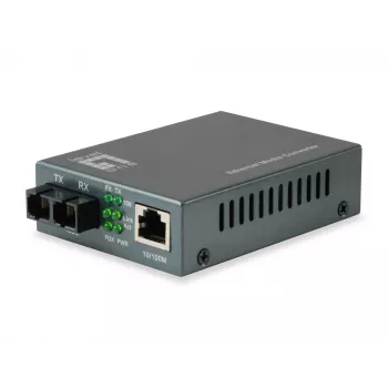 LevelOne RJ45 σε SC Fast Ethernet μετατροπέας μέσων, μονότροπη ίνα, 1310nm, 20km