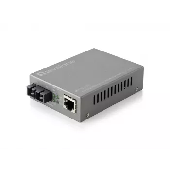 LevelOne RJ45 σε SC διαχειριζόμενος Fast Ethernet μετατροπέας μέσων, μονότροπη ίνα, 20 km