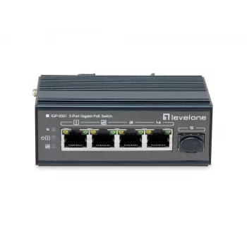 LevelOne 5-Port Gigabit βιομηχανικός διακόπτης, ράγα DIN, -30 °C έως 65 °C