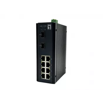 LevelOne 10-Port L2 Plus Managed Gigabit Industrial Switch, 8x 1GbE RJ45, 2x 1/2.5GbE SFP, DIN-Rail, -40°C έως 75°C