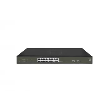 LevelOne Hilbert 18-Port Gigabit PoE Smart Lite Switch, 16 έξοδοι PoE, 2 x Gigabit SFP, 802.3at/af PoE, 230 W PoE-Budget