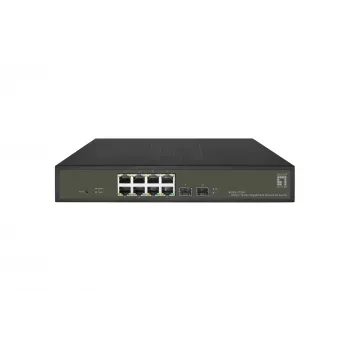 LevelOne Hilbert 10-Port Gigabit PoE Smart Lite Switch, 8 έξοδοι PoE, 2 x Gigabit SFP, 802.3at/af PoE, 130W PoE-Budget