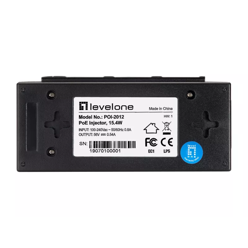 LevelOne POI-2012 Προσαρμογέας PoE Fast Ethernet 52 V