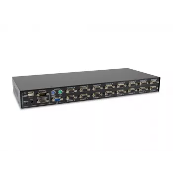 LevelOne 16-Port PS/2-USB VGA KVM Switch, 2048 x 1536 Pixel, Rack Mount, 1U, μαύρο