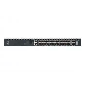 LevelOne 26-Port L3 Managed TOR Fiber Switch, 24x 1/10GbE SFP+, 2x 40/100GbE QSFP28, Hot-Swap πλεονάζουσα τροφοδοσία