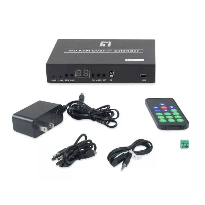 AV-Transmitter LEVELONE HVE-6701T — HDMI 1.3b, έως 1920×1080, Cat5e/Cat6/Cat7, Mini‑USB, 12 V DC