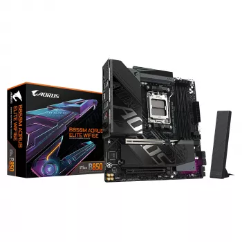 GIGABYTE B850M AORUS ELITE WIFI6E Μητρική - AMD Ryzen 9000 Series CPUs, 12+2+2 Φάσεις Digital VRM, έως 8200MHz DDR5 (OC), 1xPCIe 5.0 + 1xPCIe 4.0 M.2, WIFI 6E, 2.5GbE LAN, USB 3.2 Gen 2