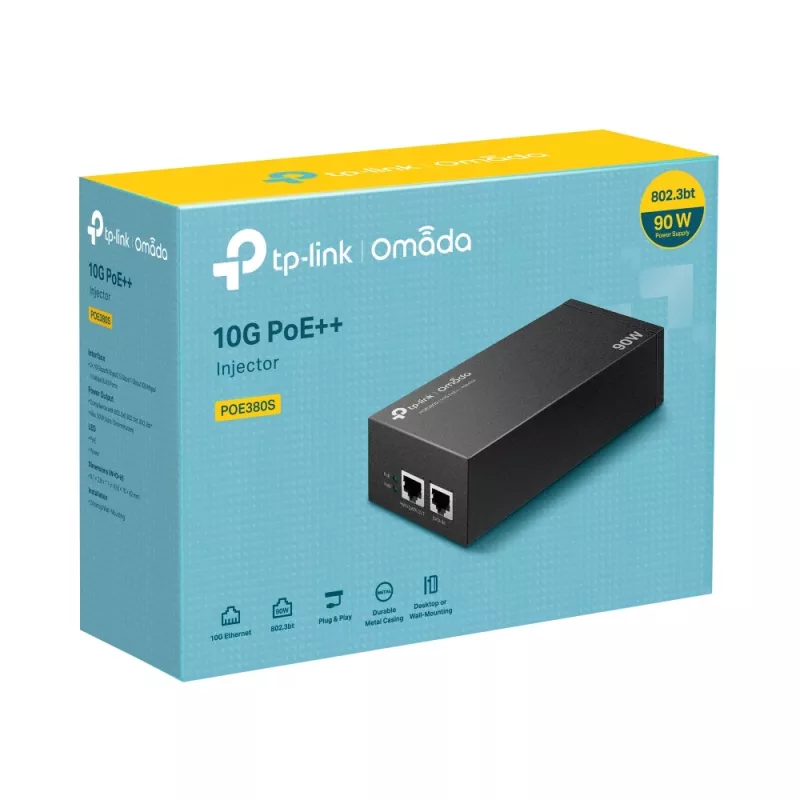PoE-Injector TP-Link Omada POE380S 10 Gigabit Ethernet 100-240V μαύρο