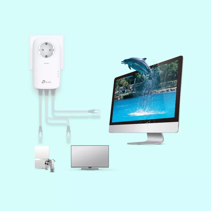 TP-Link TL-PA8033P KIT Προσαρμογέας δικτύου PowerLine 1300 Mbit/s Ethernet LAN λευκό 2 τεμ.