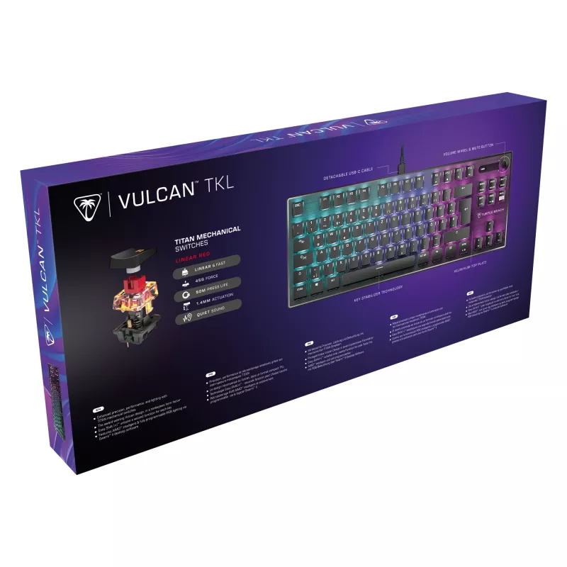 Turtle Beach Vulcan TKL Πληκτρολόγιο Gaming USB QWERTZ Γερμανικά μαύρο