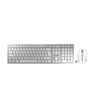CHERRY DW 9100 λεπτό Πληκτρολόγιο Ποντίκι περιλαμβάνεται Universal RF Wireless + Bluetooth QWERTY UK Αγγλικά Ασημί