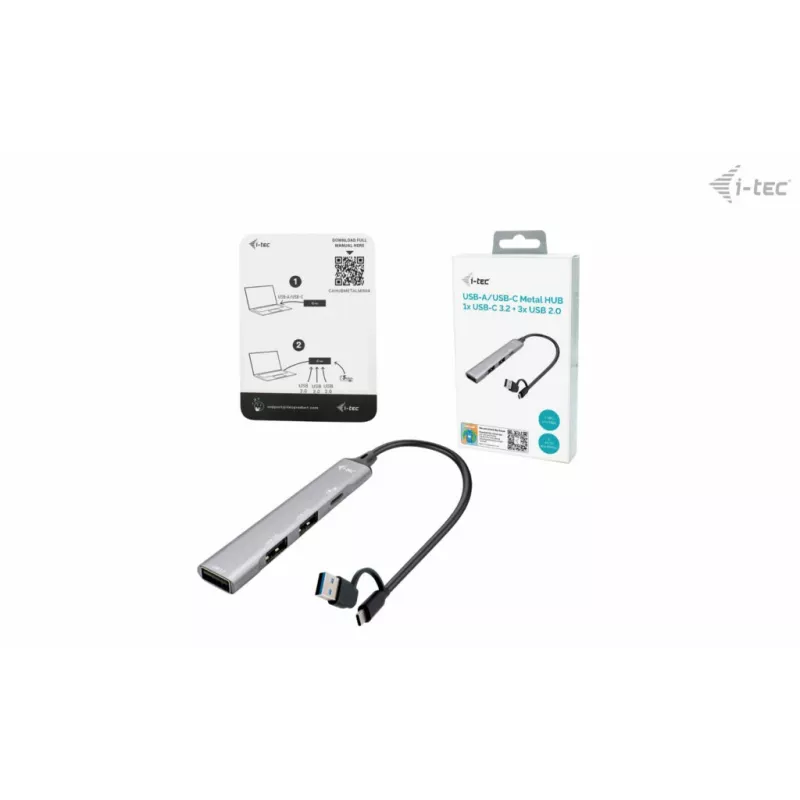 i-tec USB-C/USB-A Μεταλλικό Hub 1x USB 3.0 + 3x USB 2.0