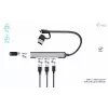 i-tec USB-C/USB-A Μεταλλικό Hub 1x USB 3.0 + 3x USB 2.0