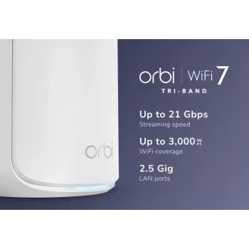 NETGEAR Orbi 870 Tri-Band (2,4 GHz / 5 GHz / 6 GHz) Wi-Fi 7 (802.11be) Λευκό 4 Εσωτερικές