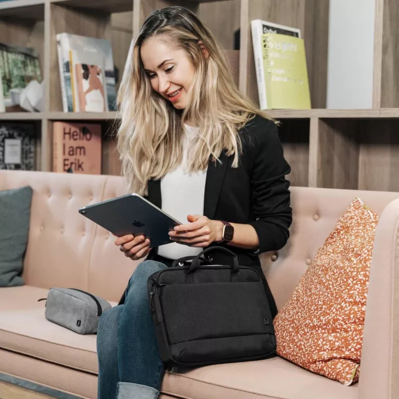 DICOTA λεπτή Eco Motion - Θήκη notebook 14-15,6 ίντσες - Μαύρο / 600d Rpe Πολυεστέρας