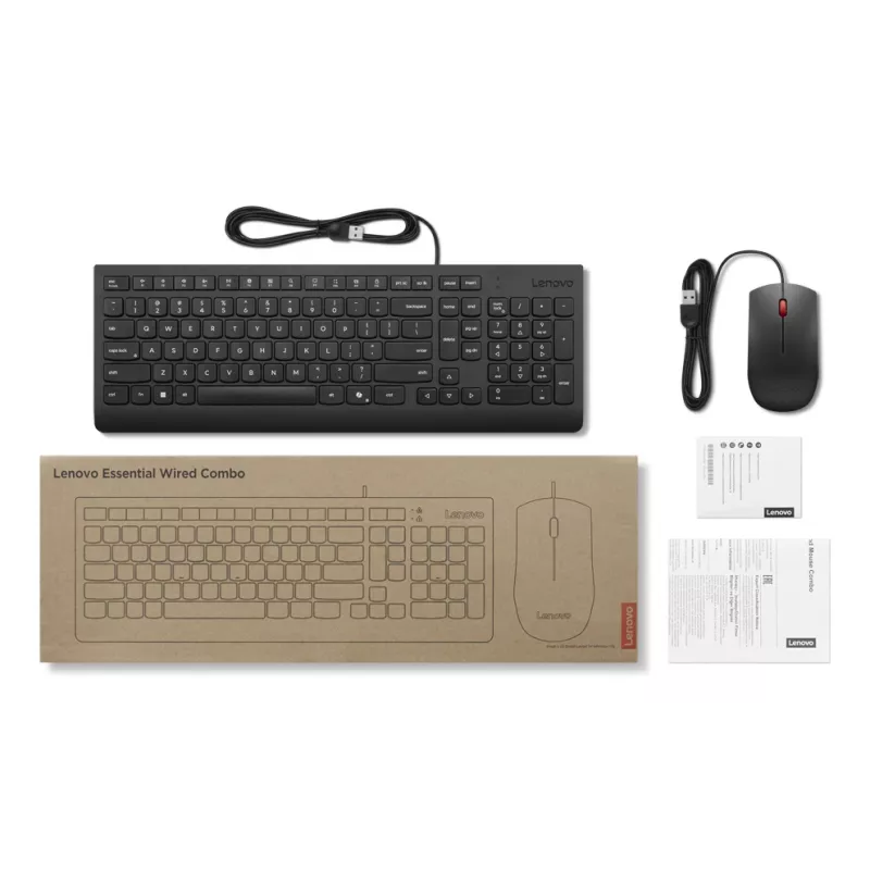 Lenovo 4X31R64414 Πληκτρολόγιο με Ποντίκι Universal USB Γερμανικό Μαύρο