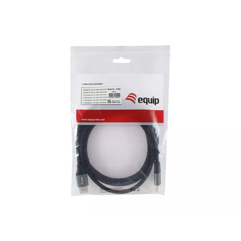 Equip Premium Καλώδιο DisplayPort 2.1, 2,0 m, 16K/60 Hz, 54 Gbit/s