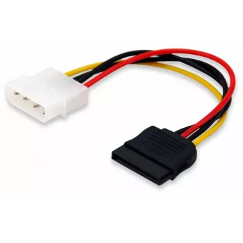 Equip εσωτερικό καλώδιο τροφοδοσίας SATA, Molex (4 ακίδων), SATA 15 ακίδων, 0,15 m, βύσμα αρσενικό, ευθύ, ευθύ