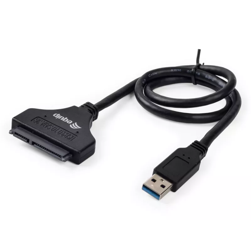 Αντάπτορας Equip USB 3.0 σε SATA, μαύρο, 5 Gbit/s, CE, 50 mm, 9,5 mm, 550 mm
