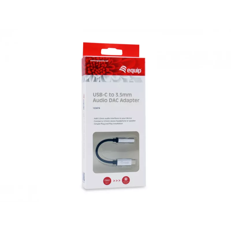 Προσαρμογέας DAC ήχου Equip USB-C σε 3,5 mm