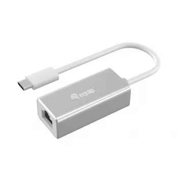 Προσαρμογέας δικτύου Equip USB Type-C σε RJ45 Gigabit, ενσύρματος, USB Type-C, Ethernet, 1000 Mbit/s, ασημί