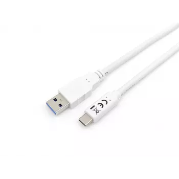 Καλώδιο Equip USB 3.2 Gen 1 Type-C σε A, M/M, 1 m, 1 m, USB A, USB C, USB 3.2 Gen 1 (3.1 Gen 1), 5 Gbit/s, λευκό
