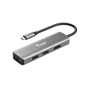 Προσαρμογέας Equip USB-C σε HDMI/DisplayPort/VGA/USB, USB Type-C, έξοδος HDMI, έξοδος DisplayPort, έξοδος VGA (D-Sub), 3840 x 2160 pixel