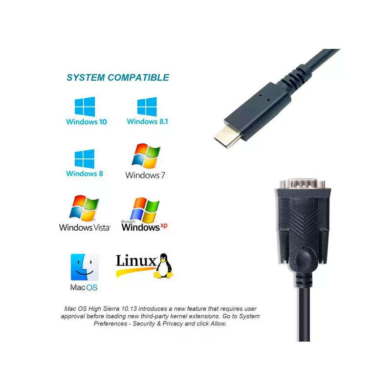 Καλώδιο Equip USB-C σε σειριακό DB9 M/M 1,5 m μαύρο
