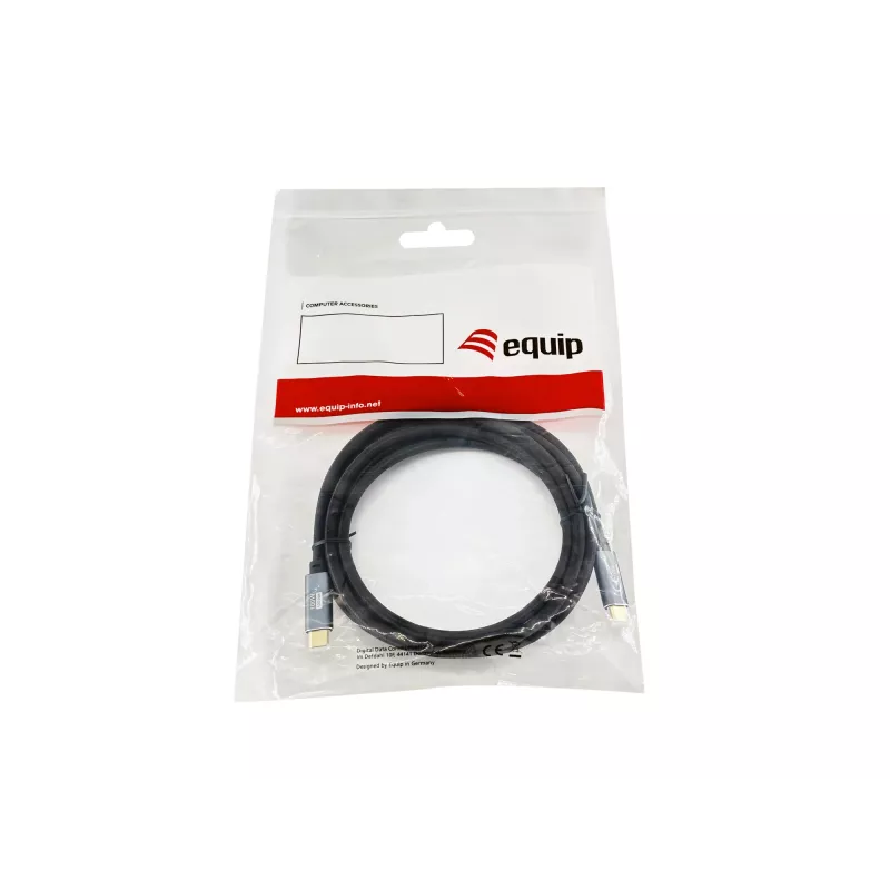 Καλώδιο Equip USB 3.2 Gen 2 C σε C, M/M, 2,0m, 5A, PD 100W, 4K/60Hz, 10Gbps