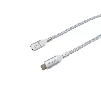 Καλώδιο επέκτασης Equip USB 3.2 Gen 2 C σε C, 1,0m, M/F, 4K/60Hz, 10Gbps, λευκό