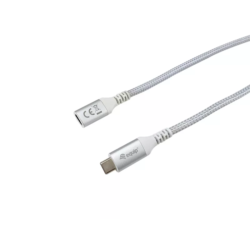 Καλώδιο επέκτασης Equip USB 3.2 Gen 2 C σε C, 1,0m, M/F, 4K/60Hz, 10Gbps, λευκό