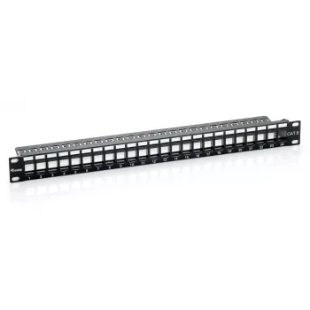 Patch panel Equip 24 θυρών Keystone Cat.6 μη θωρακισμένο, μαύρο